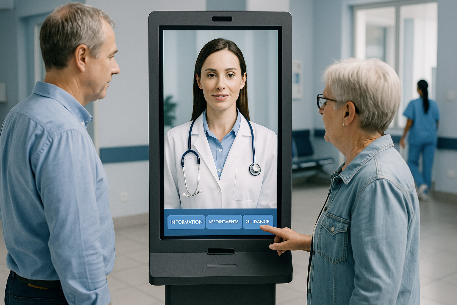 Totem avatar medicale con intelligenza artificiale per ospedali e cliniche